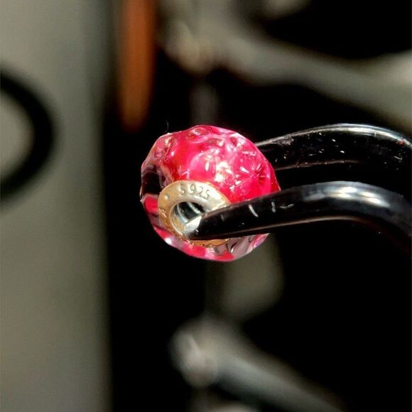 Pandora Pink Concave Murano Glass Charm - Picture 3 of 6
